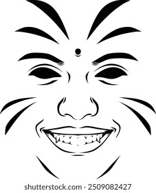 vector scary face for halloween mask