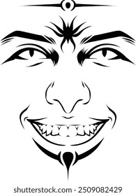 vector scary face for halloween mask