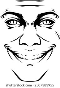 vector scary face for mask design