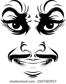 vector scary face for mask design