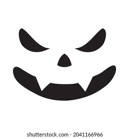 La cara temible del vector sobre un fondo blanco. Cara fantasma de Halloween.