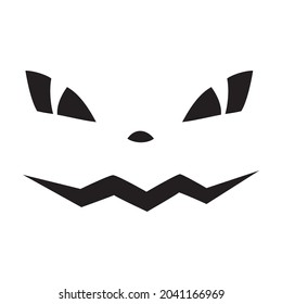 Vector scary face on a white background. Halloween ghost face.