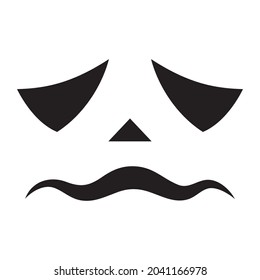 Vector scary face on a white background. Halloween ghost face.