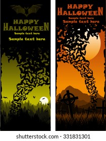 vector Scary Halloween  background banners