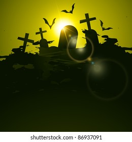 vector scary halloween background illustration