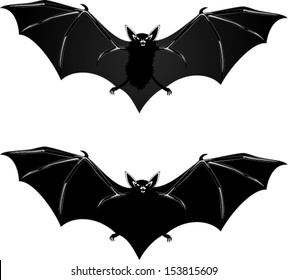 vector scary halloween bats