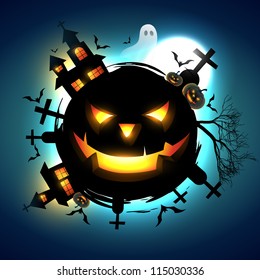 vector scary halloween design illustration