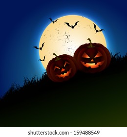 vector scary halloween night design