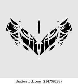 vector scary tattoo pattern, monster, dragon, spooky, gothic body decoration