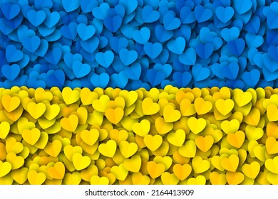 Vector dispersado Corta Papel Azul Amarillo Corta La Bandera De Ucrania. Detengan La Ayuda De La Guerra Y Salven La Ilustración Conceptual 3D De Ucrania. Colores patrióticos ucranianos símbolo del Día Nacional de la Independencia, brillante fondo de pantalla