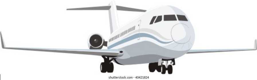 vector scene of airplane