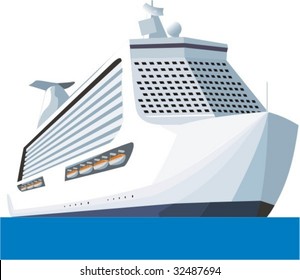 vector scene big tourist nave ship