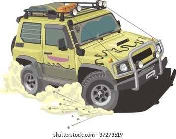 vector scene of car for rally