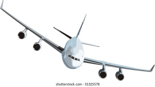 vector scene of civil plane