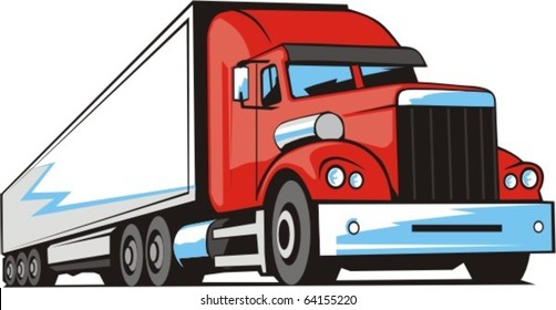vector scene of heavy truck
