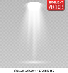 Escena del vector iluminada. Lugares destacados. Escena. Efectos de luz.