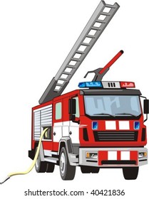 vector scene of the special car for fight with fire