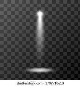 Vector scene spotlight with light beams isolated on transparent background. Design element for presentation your product. Eps 10.