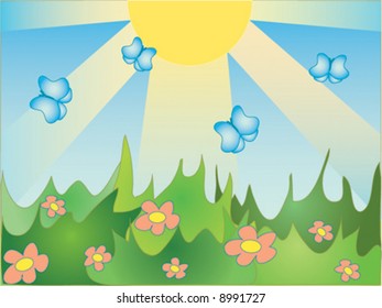 vector scene summer