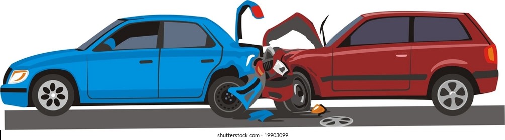 vector scene two faced cars