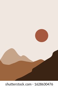 Vector Scenery Background With Semicircle Pattern.Doodle art concept,illustration painting