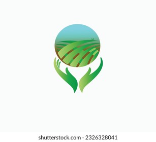vector scenery logo design . vector farm logo design 