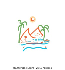 vector scenery on a summer beach