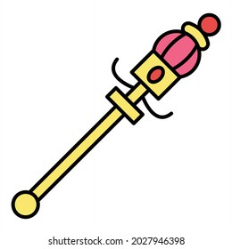 Vector Scepter Filled Outline Icon Design
