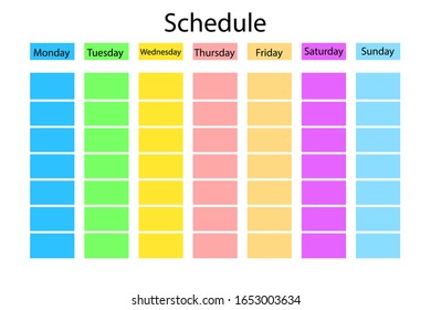 Vector schedule template with a simple and cool design