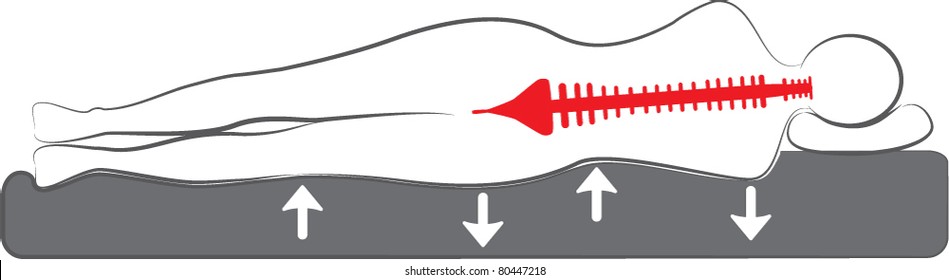 dibujo esquemático vectorial de la cama o colchón ortopédico