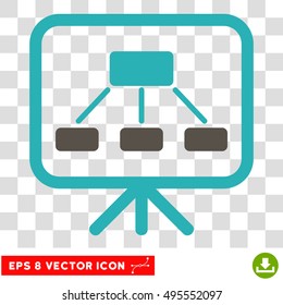 Vector Scheme Screen EPS vector icon. Illustration style is flat iconic bicolor grey and cyan symbol on a transparent background.