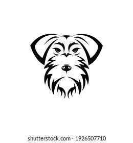 Vector of schnauzer dog head isolated on white background. Easy editable layered vector illustration. Animals. Pets.
