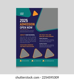 Vector school admission flyer design template