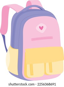 vector school bag with bright colors and cute shapes, perfect for supporting your design