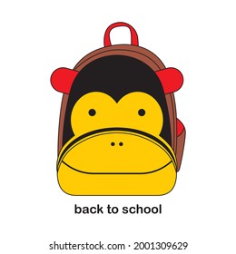 vector school bag in the form of a cute animal character