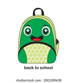 vector school bag in the form of a cute animal character