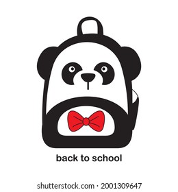 vector school bag in the form of a cute animal character