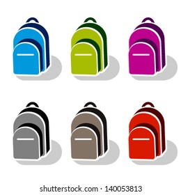 vector school bag icons