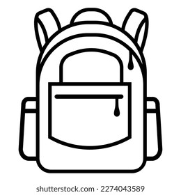 
Vector school bag line icon concept