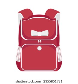 Vector school bag. Red school bag. Back to school. Education and study.	

