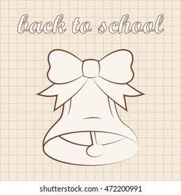 vector school bell in retro style