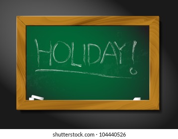 vector school blackboard illustration on black background - holiday