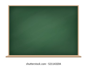 Vector school blank green chalkboard, isolated background