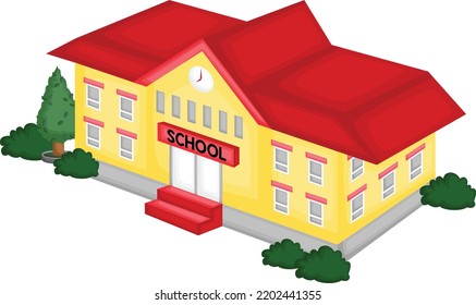 A vector of a school building 