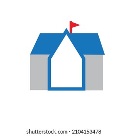 Vector School Building Illustration Or Clip Art 