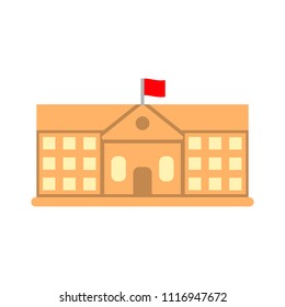 Vector School Building Illustration, University Symbol - Education Icon More