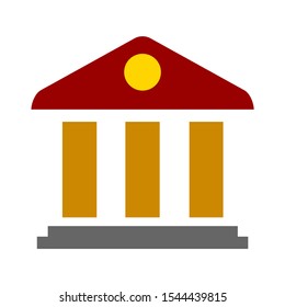 Vector School Building Illustration, University Symbol - Education Icon