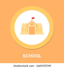vector school building illustration, university symbol - education icon