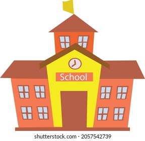 Vector School Building isolated on white background