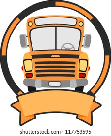vector school bus banner  - vehicle banner series